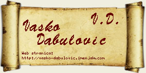 Vasko Dabulović vizit kartica